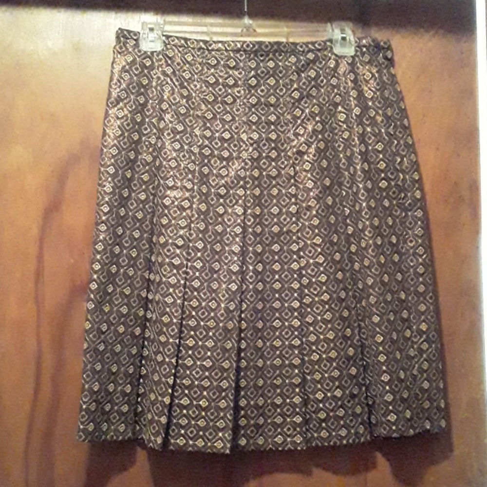 Bcbg max azria copper gold metallic retro skirt 6